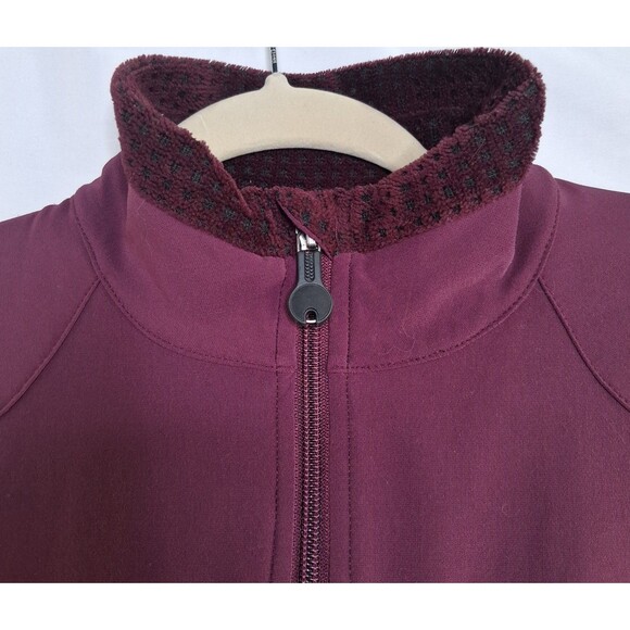 Women's Patagonia Adze Maroon Purple Gray Fleece Lined Soft Shell Jacket Sz M - Picture 4 of 16